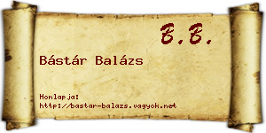 Bástár Balázs névjegykártya