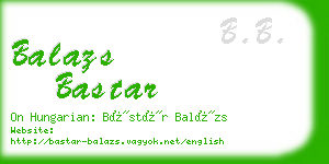 balazs bastar business card